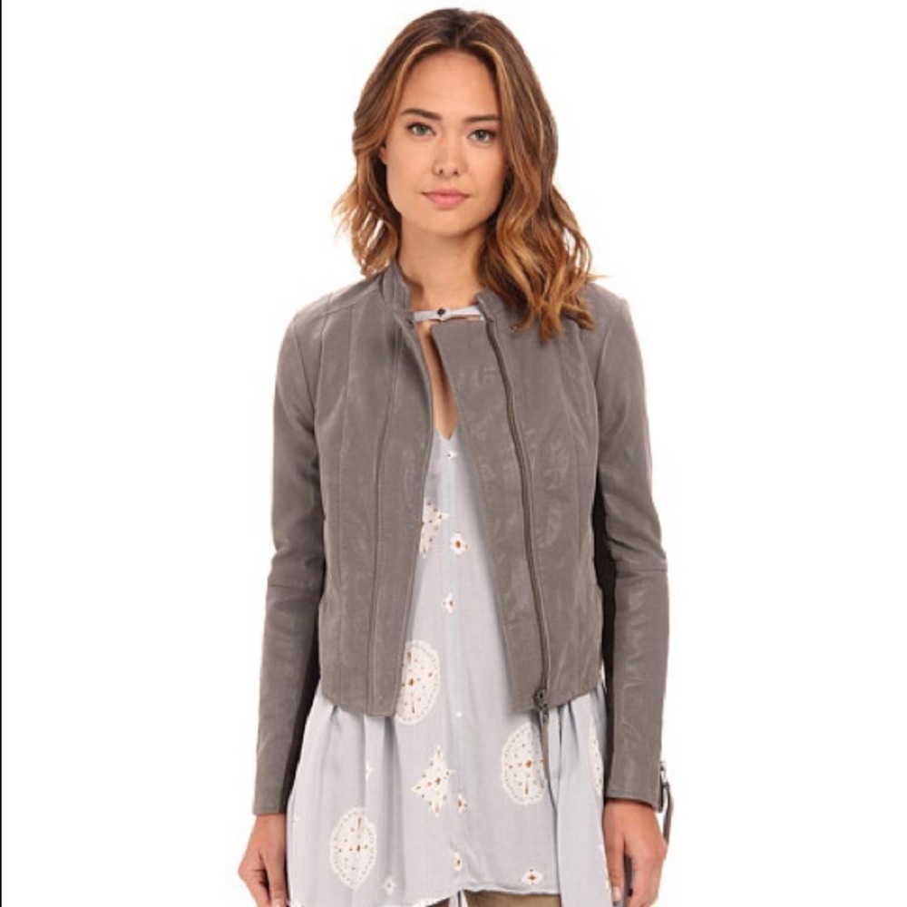 Free People Steel Mill Faux Leather Jacket Size 0